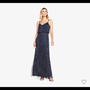 New Adrianna Pappell fully beaded full length maxi dress